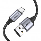 Ugreen Micro-USB Punottu kaapeli 2,0m, Musta