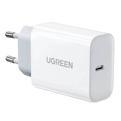 Ugreen USB-C pikalaturi kaapelilla, 30W, Valkoinen