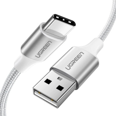 Ugreen USB-C Punottu Kaapeli 2,0m, Valkoinen