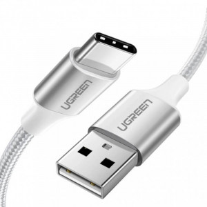 Ugreen USB-C Punottu Kaapeli, 1m, Valkoinen