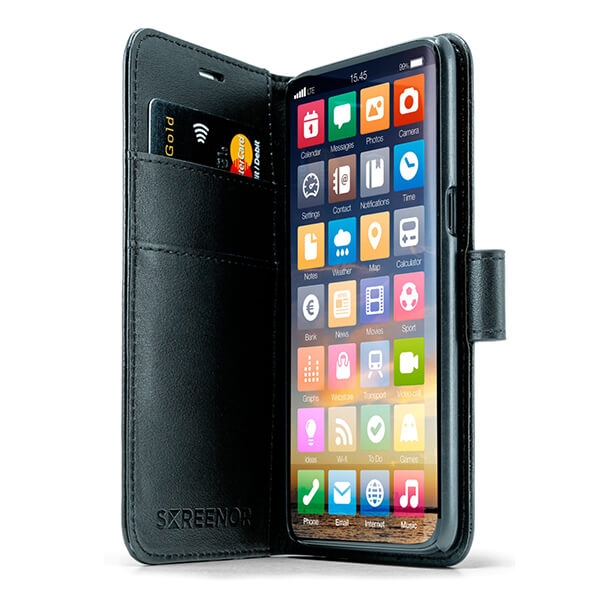 Xiaomi Redmi Note 9 Screenor Smart Lompakko Suojakotelo, Musta